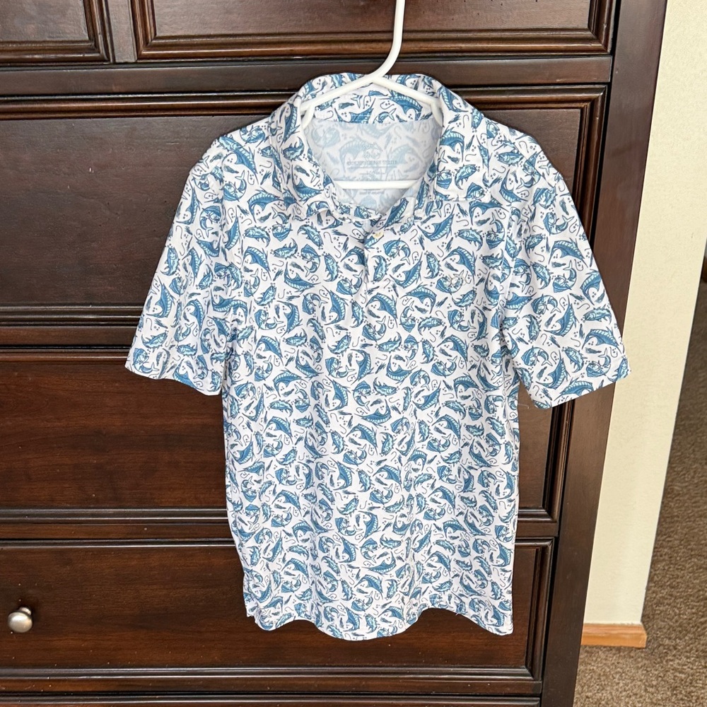 Southern Tide Blue and White Kids Polo Shirt